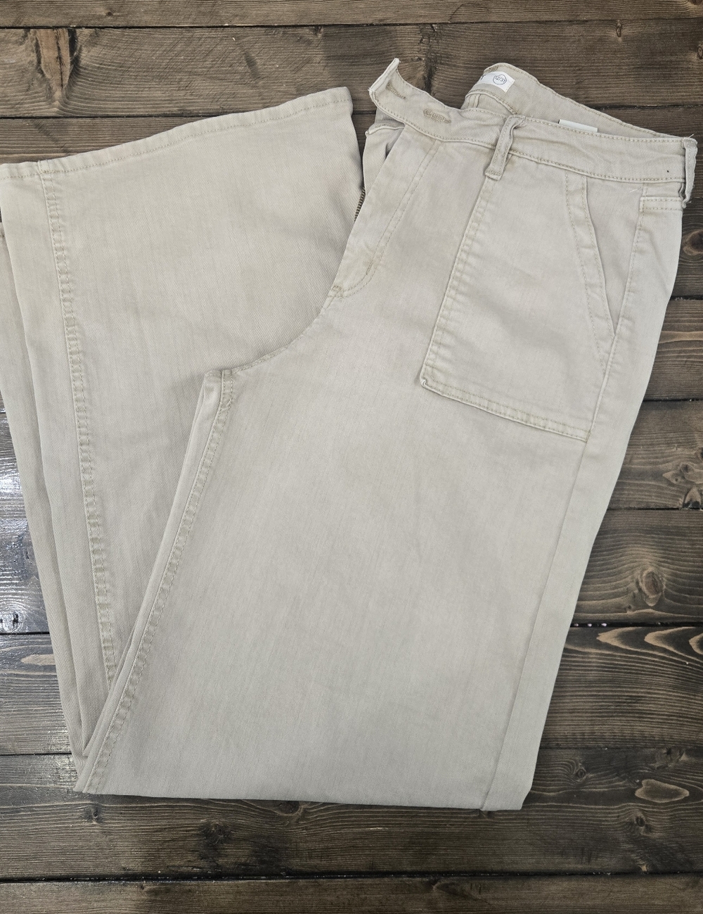 Womens Oat New York High Waisted Wide-Leg Utility Trousers  Size 12